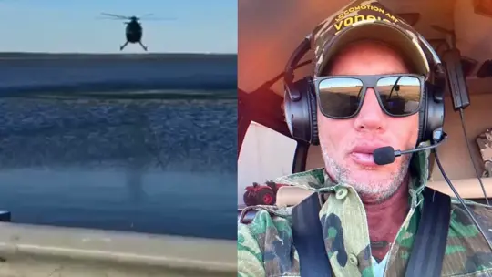 Vecinos de la zona registraron en video el peligroso sobrevuelo que imita las maniobras de un rescate profesional