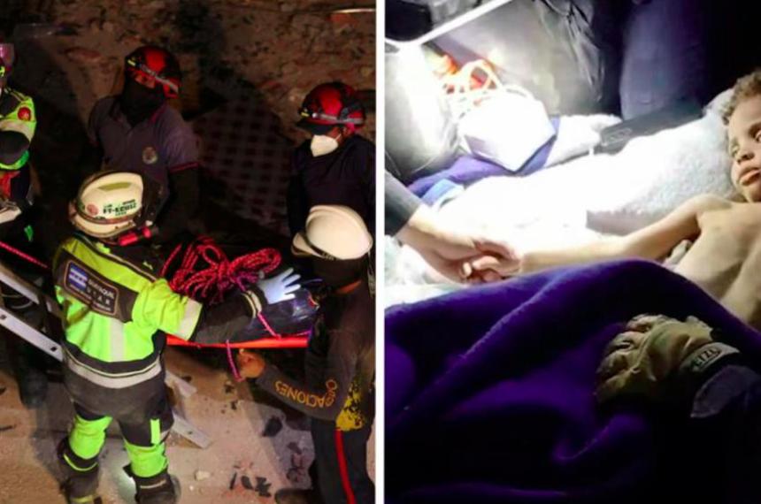 Equipos internacionales de rescate lograron sacar con vida a un niño de tres años que permaneció casi seis días atrapado entre los escombros de un edificio derrumbado en La Guaira