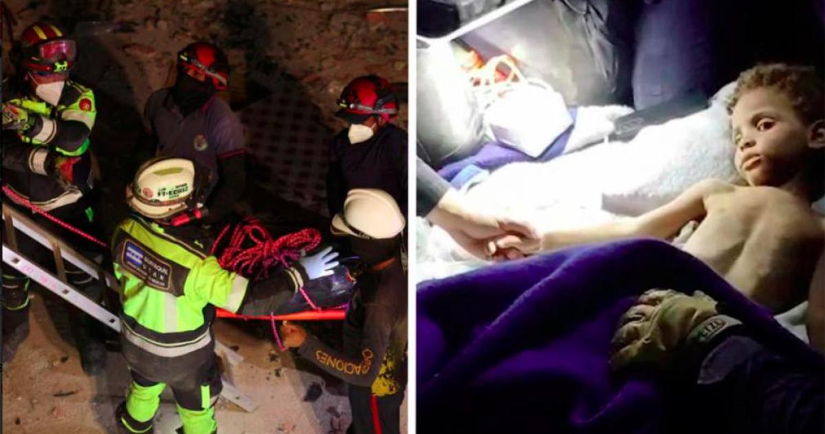 Equipos internacionales de rescate lograron sacar con vida a un niño de tres años que permaneció casi seis días atrapado entre los escombros de un edificio derrumbado en La Guaira