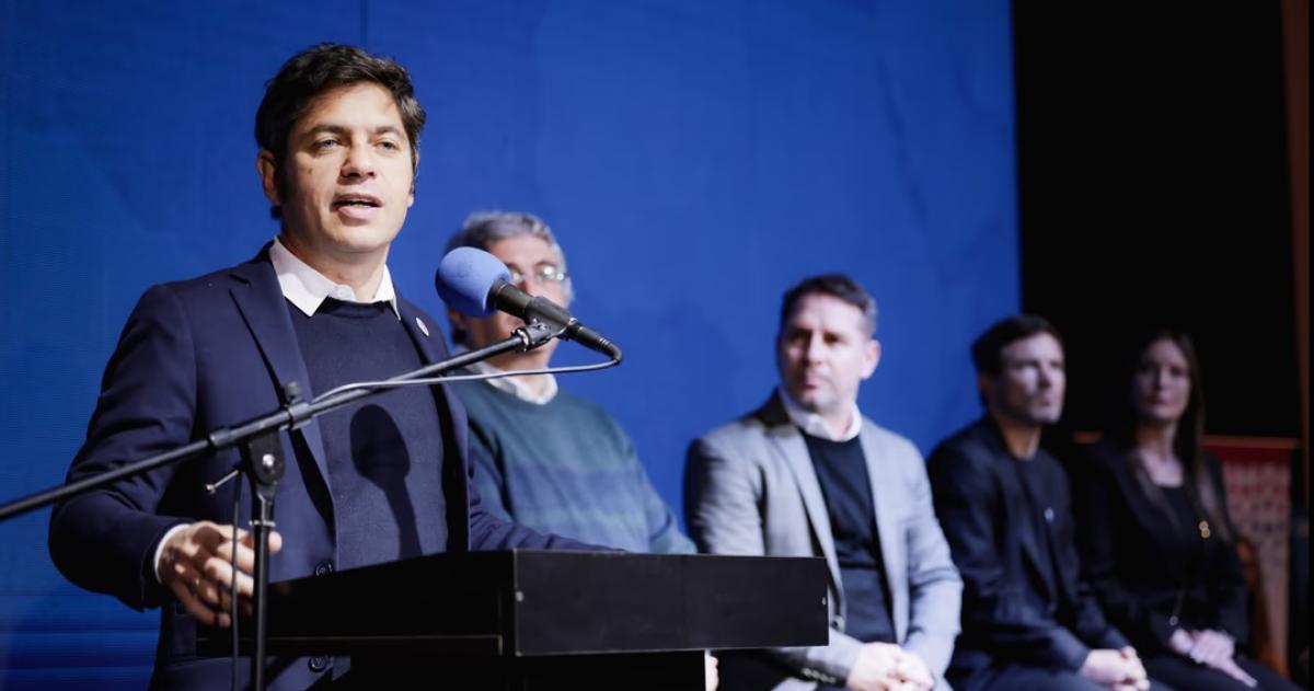 El gobernador de la provincia de Buenos Aires Axel Kicillof en la apertura de una nueva ronda de negocios