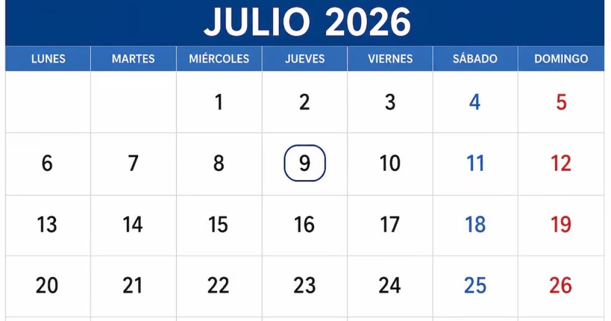 Este año el 9 de julio cae jueves