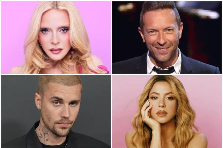 Justin Bieber Madonna Cris Martin y Shakira se presentar�n en el show del medio tiempo de la final del Mundial 2026