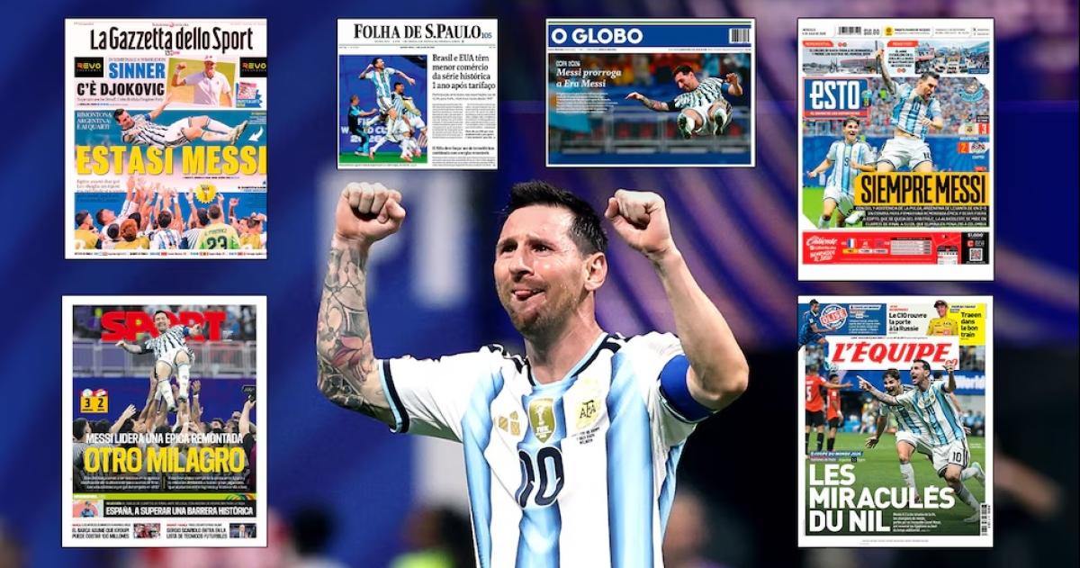 Los diarios del mundo rendidos ante Lionel Messi y la selección argentina tras superar a Egipto