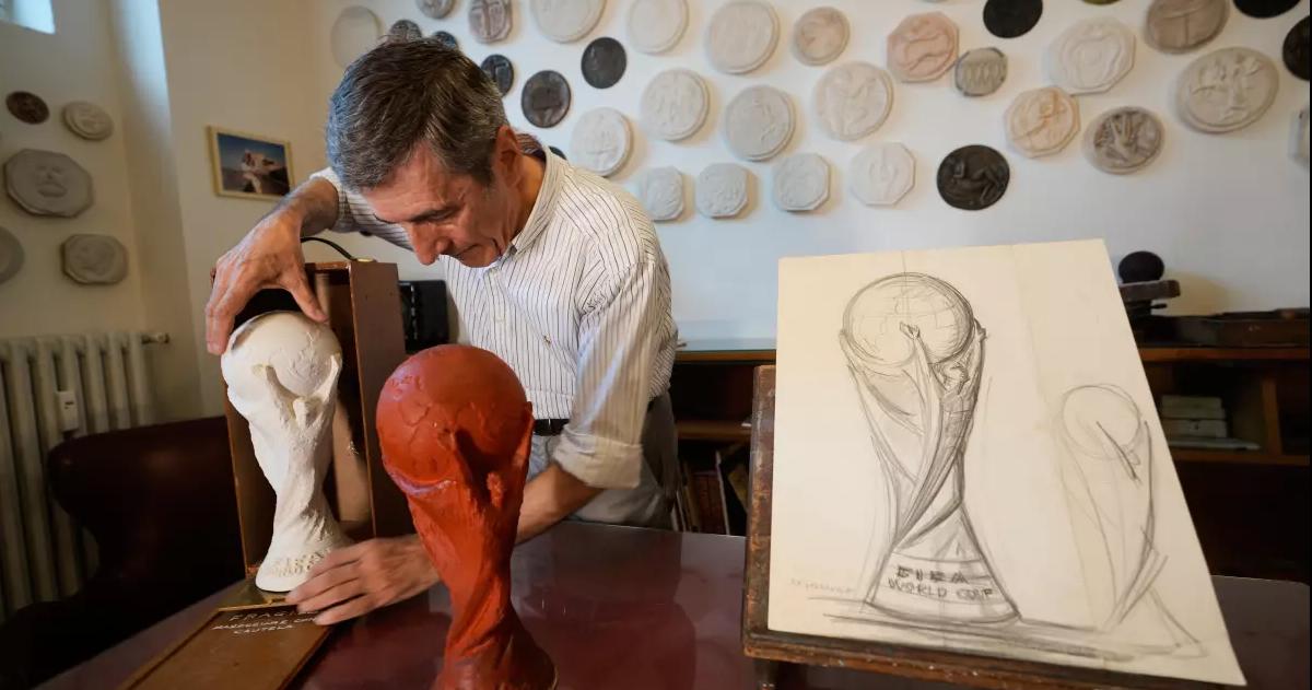 El molde de la copa en yeso