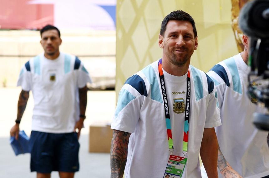 El capit�n argentino llegando al estadio para disputar la final