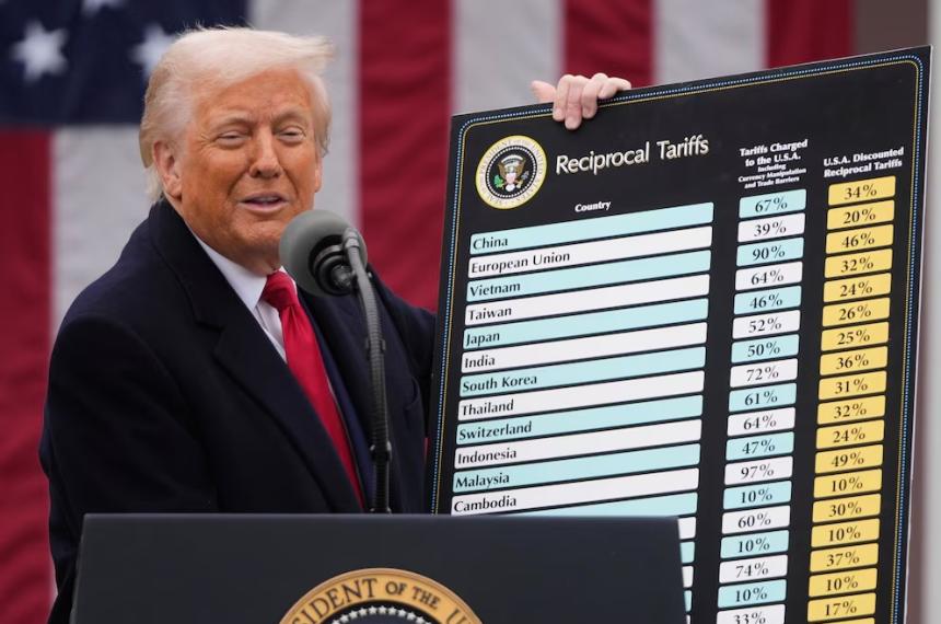 El presidente de Estados Unidos Donald Trump anuncia nuevas medidas arancelarias durante un acto en la Rosaleda de la Casa Blanca