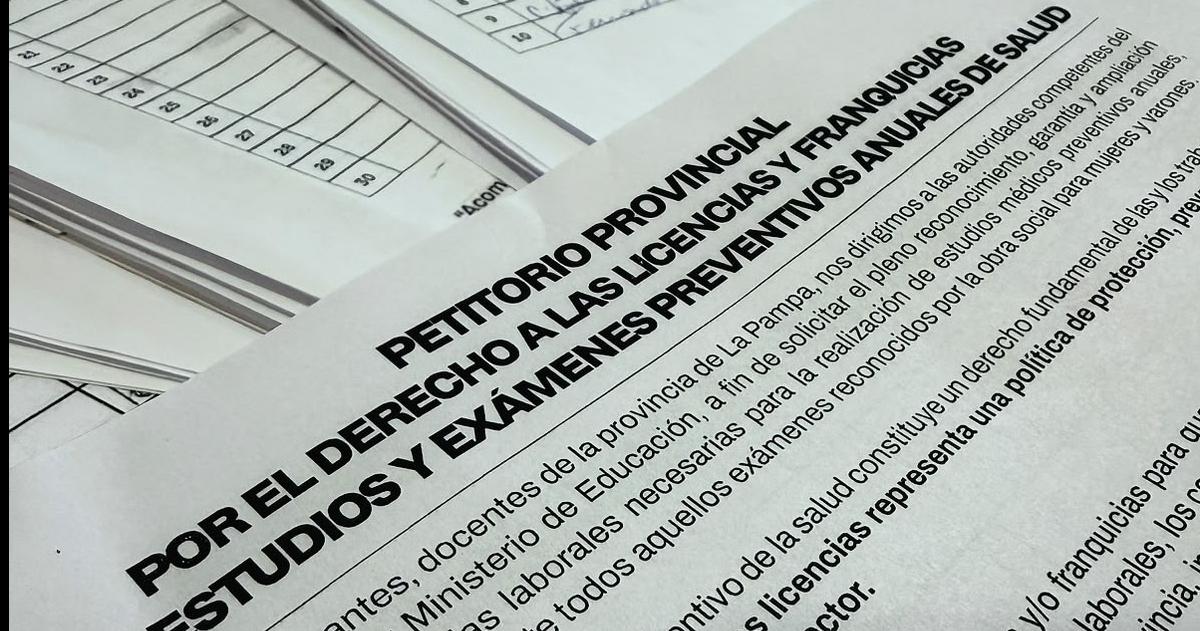 utelpa completó la entrega de los petitorios firmados por docentes de toda la provincia en reclamo de una franquicia específica que permita realizarse controles de salud preventivos
