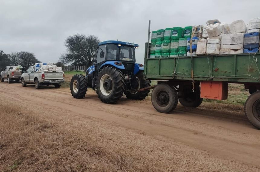 Los productores trasladaron los envases vacíos a Rancul