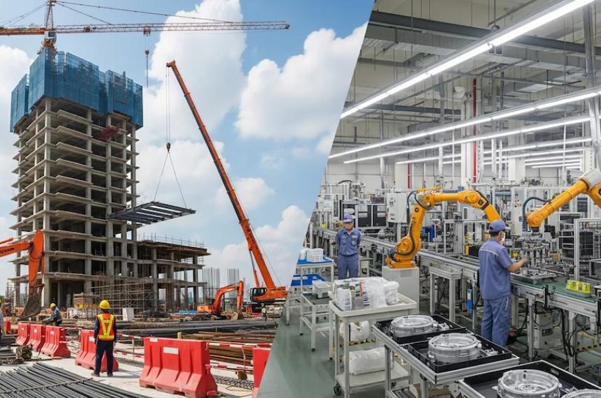 Construcción e Industria dos de los sectores en rojo