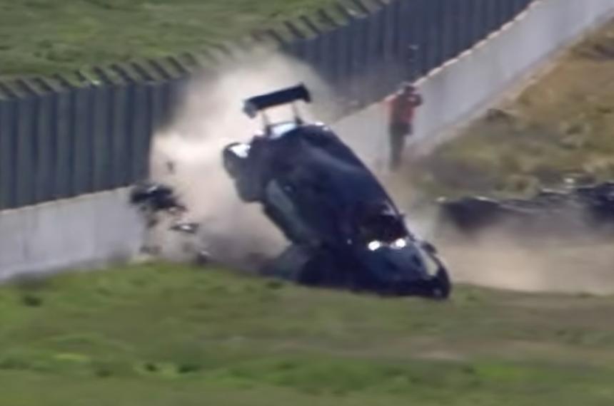 El impacto del santafesino contra el paredón (Imagen TV)