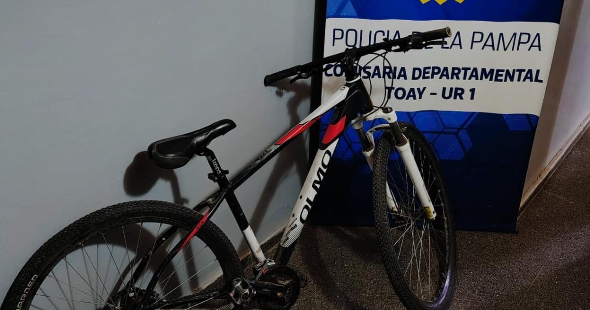 La bicicleta recuperada por la Departamental Toay