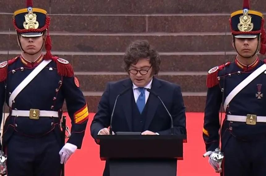 Milei encabezó el homenaje a San Martín