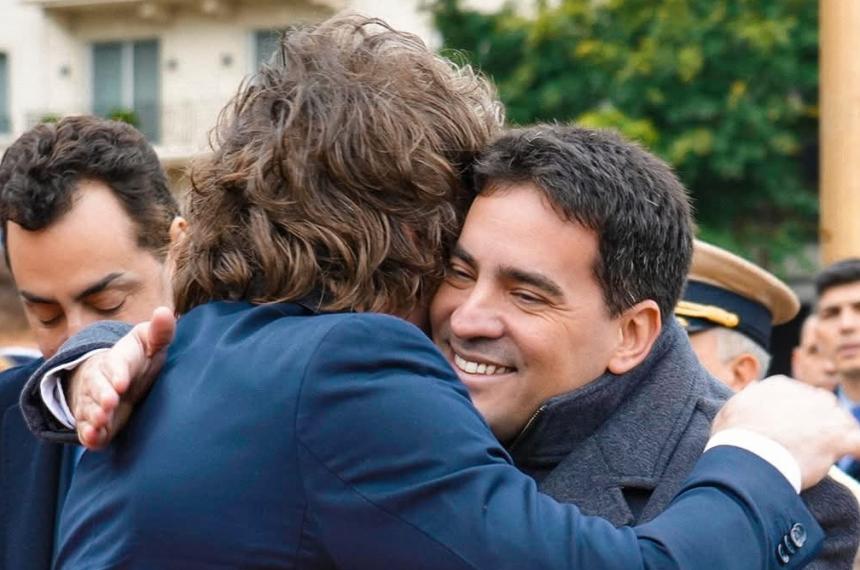 El presidente de La Libertad Avanza La Pampa y vocero presidencial Adri�n Ravier acompañó el martes al presidente Javier Milei