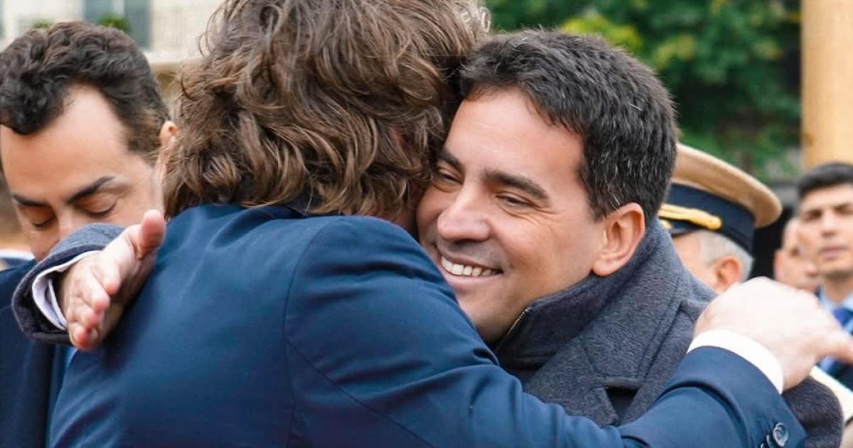 El presidente de La Libertad Avanza La Pampa y vocero presidencial Adri�n Ravier acompañó el martes al presidente Javier Milei