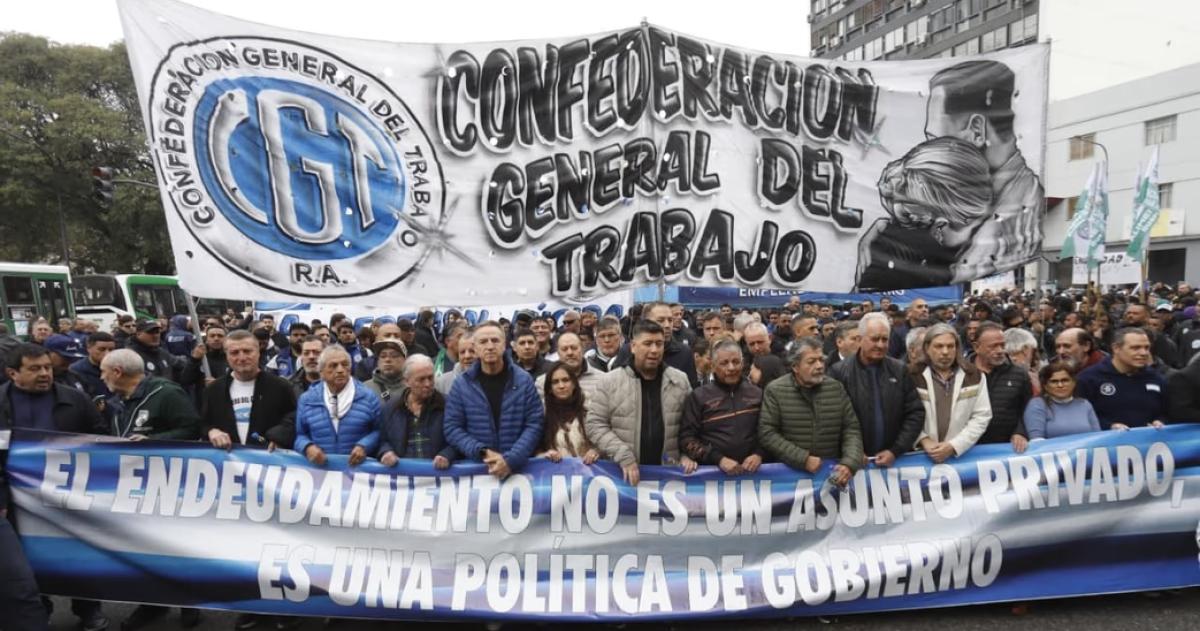 La CGT marchando a Economía