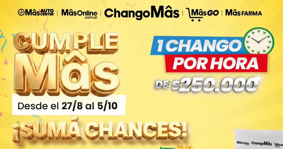 La suerte puede encontrarte en el CumpleMâs de ChangoMâs
