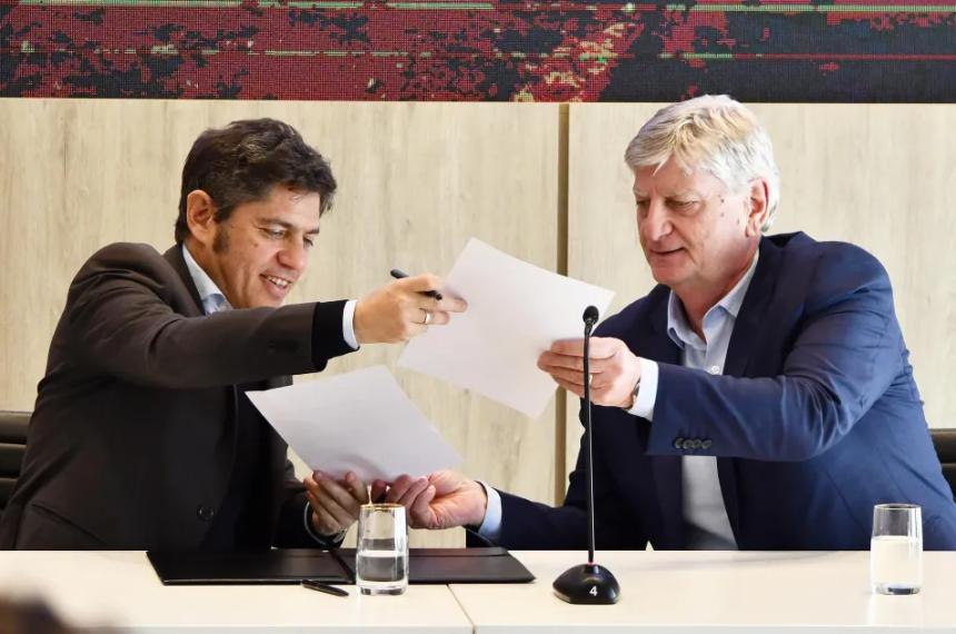 Los gobernadores Kicillof y Ziliotto firmaron convenios de cooperación