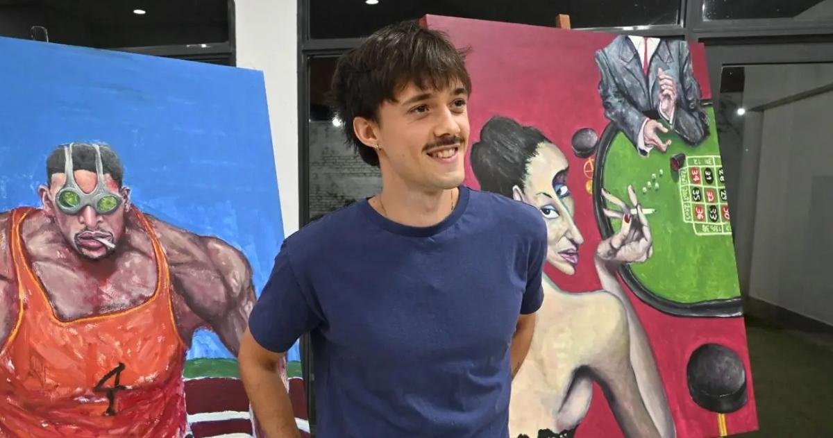 Gregorio Zanardi durante una de sus exposiciones en Realicó
