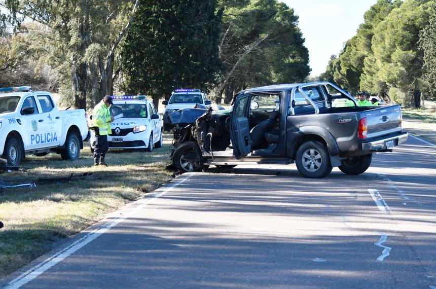 El siniestro vial en la Ruta Nacional 5 en kilómetro 585 frente a los galpones de Cereales Quem�