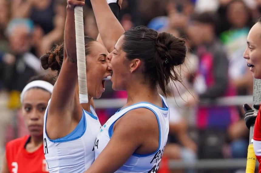 La celebración del seleccionado femenino de hockey