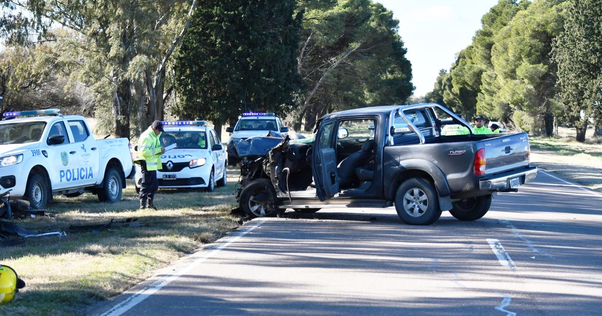 El siniestro vial en la Ruta Nacional 5 en kilómetro 585 frente a los galpones de Cereales Quem�