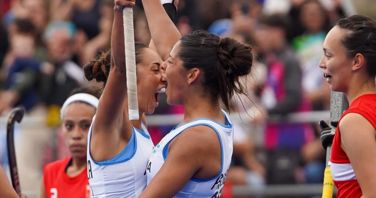 La celebración del seleccionado femenino de hockey