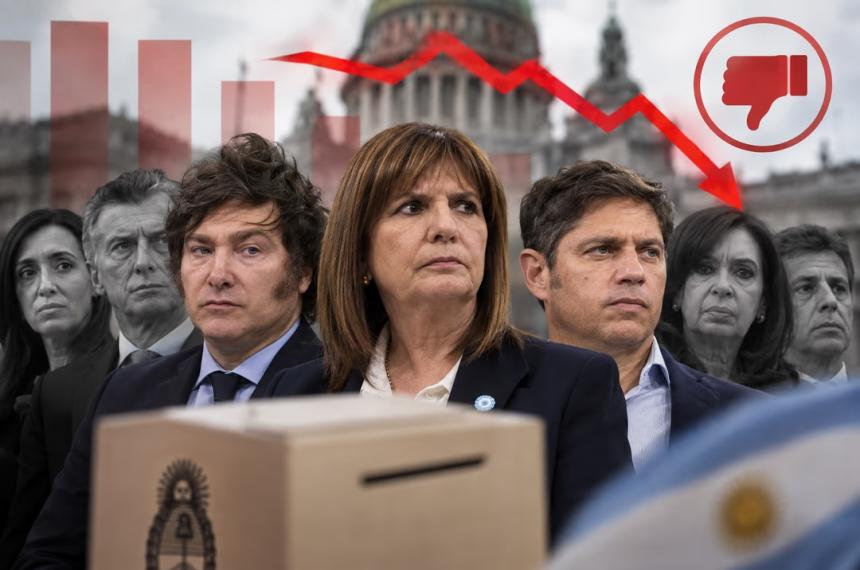 Una nueva encuesta nacional midió a 26 dirigentes y todos tuvieron imagen negativa superior a la positiva Solo tres superaron el 30-en-porciento- de positiva