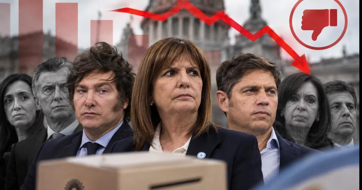 Una nueva encuesta nacional midió a 26 dirigentes y todos tuvieron imagen negativa superior a la positiva Solo tres superaron el 30-en-porciento- de positiva