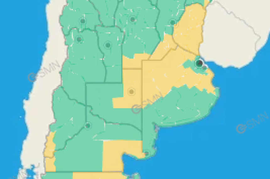 El alerta incluye la zona centro y norte de la provincia