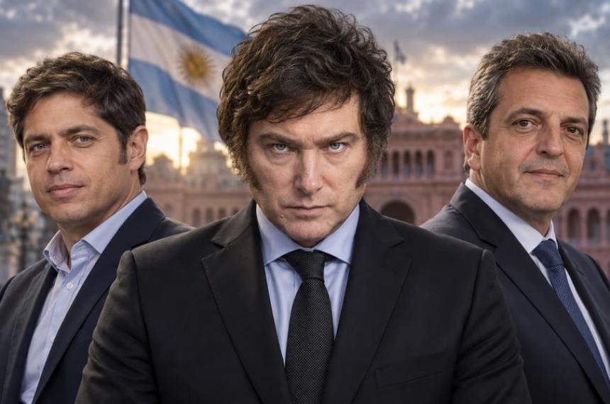 Axel Kicillof Javier Milei y Sergio Massa medidos en intención de voto en una nueva encuesta nacional