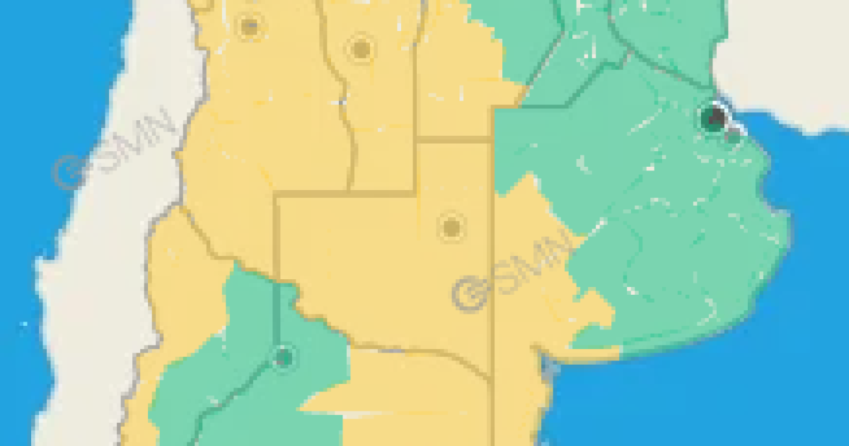 El Alerta Amarillo del SMN abarca a toda la provincia
