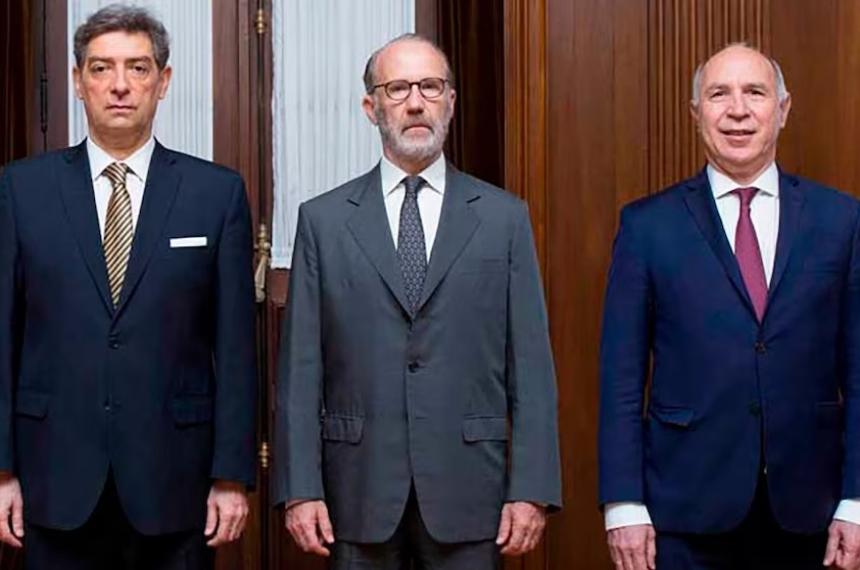 Los tres jueces de la Corte Suprema Horacio Rosatti Carlos Rosenkrantz Ricardo Lorenzetti