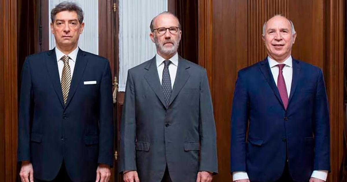 Los tres jueces de la Corte Suprema Horacio Rosatti Carlos Rosenkrantz Ricardo Lorenzetti