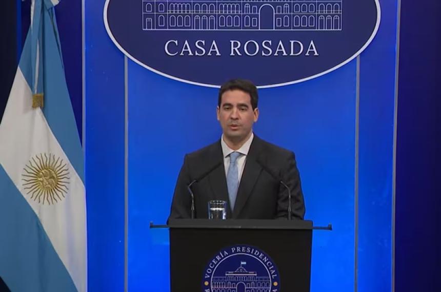 Adri�n RAvier brindó una conferencia de prensa este martes en Casa Rosada