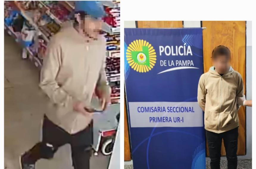 Las c�maras lo atraparon realizando el robo de mercadería