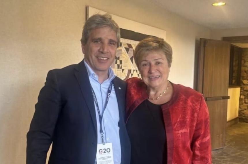 Luis Caputo mantuvo una reunión con la titular del FMI Kristalina Georgieva