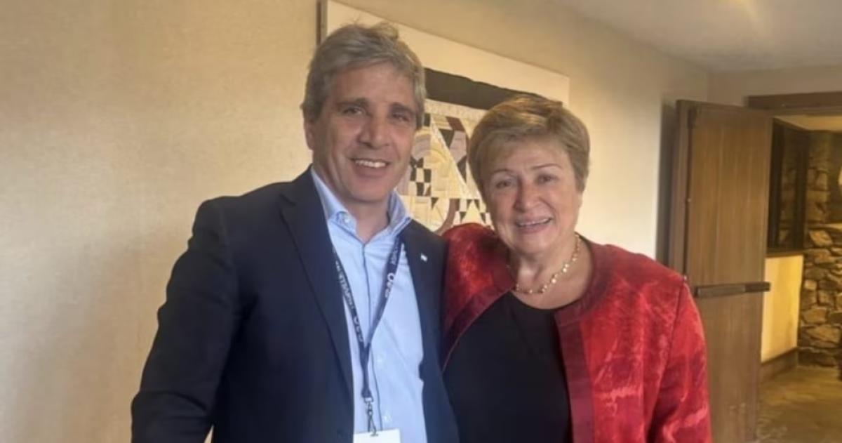 Luis Caputo mantuvo una reunión con la titular del FMI Kristalina Georgieva