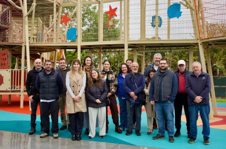Los representantes del Consejo en el Parque Lineal