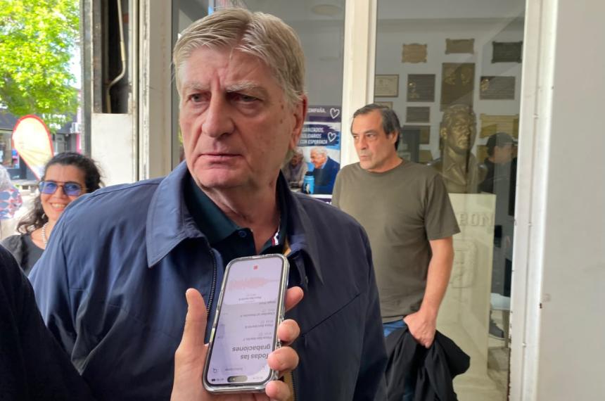 El gobernador Ziliotto este martes por la tarde antes del inicio del encuentro