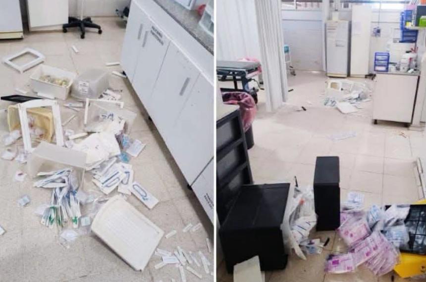 El hombre produjo destrozos en la guardia