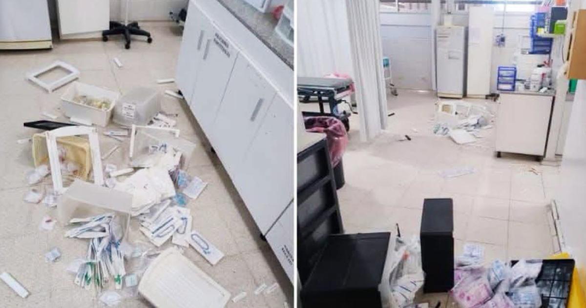 El hombre produjo destrozos en la guardia